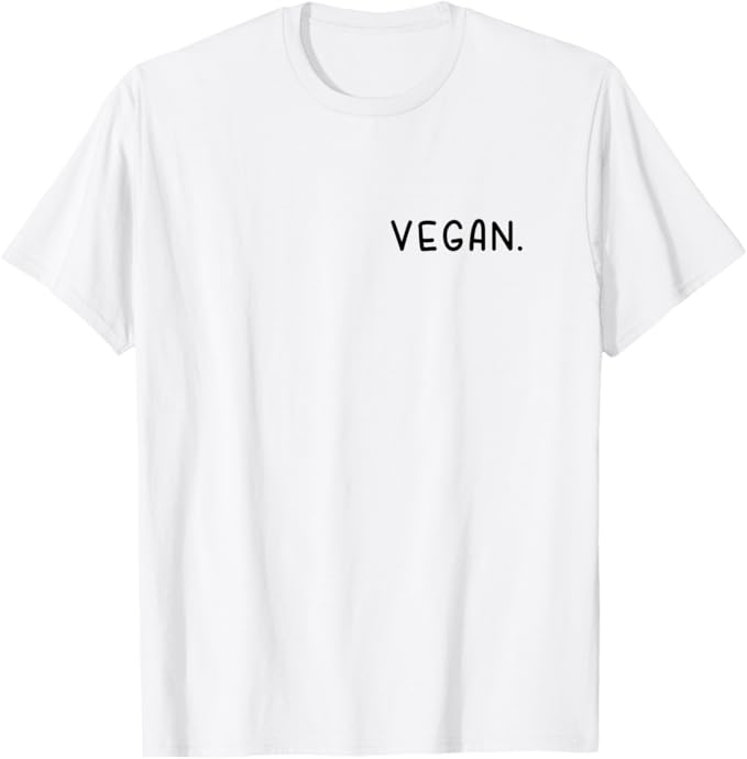 camiseta vegana blanca de algodón ecológico con mensaje "vegan"