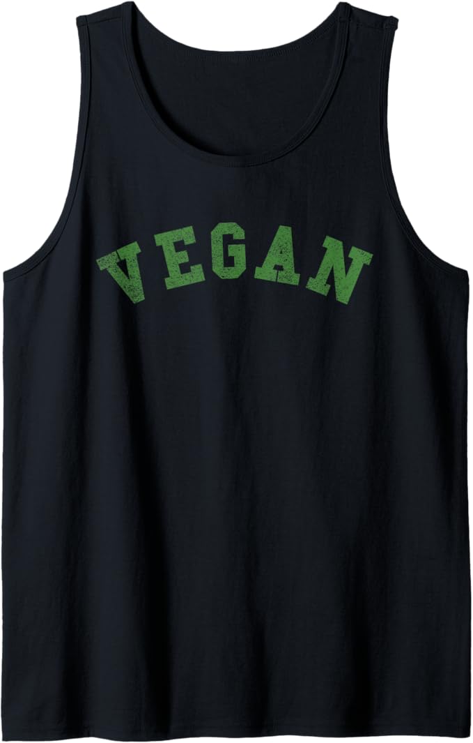 camiseta de tirantes negra con mensaje vegan