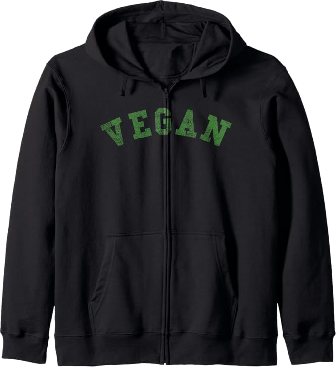 Sudadera vegana negra escrito vegan
