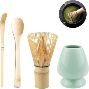 Juego de 4 escobas de bambú para hacer Matcha 