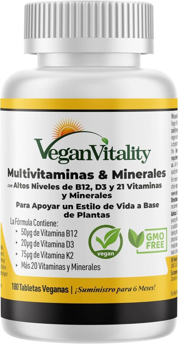 Multivitaminas veganvitality para veganos y vegetarianos 180 tabletas-TodoVegano.eu