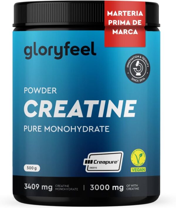 Creatina en polvo vegan gloryfeel sin  aditivos para aumentar el rendimiento físico - TodoVegano.eu