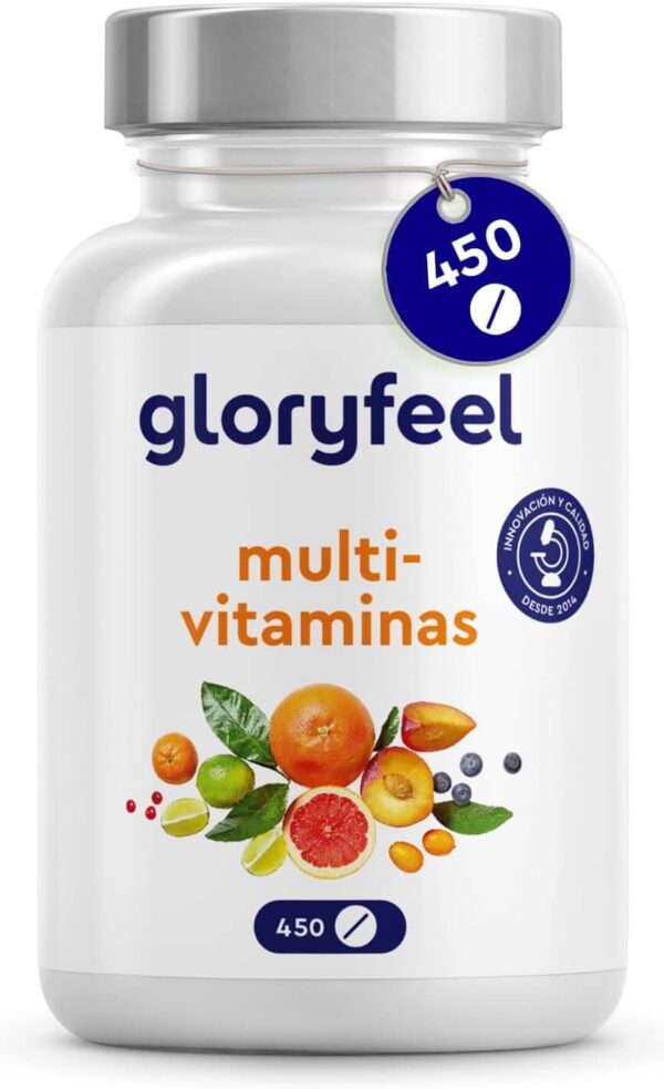 Multi vitaminas vegano de gloryfell 450 comprimidos para cansancio, sistema imune y etc - TodoVegano.eu