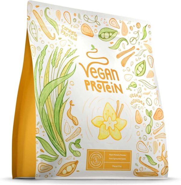 Proteína en polvo sabor vanilla 600g para masa muscular - TodoVegano.eu
